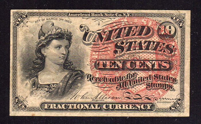 Fr.1258, 1863 Ten Cent Fractional Note